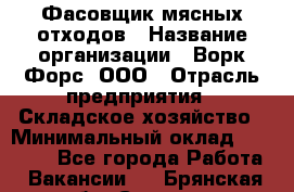 Фасовщик мясных отходов › Название организации ­ Ворк Форс, ООО › Отрасль предприятия ­ Складское хозяйство › Минимальный оклад ­ 27 000 - Все города Работа » Вакансии   . Брянская обл.,Сельцо г.